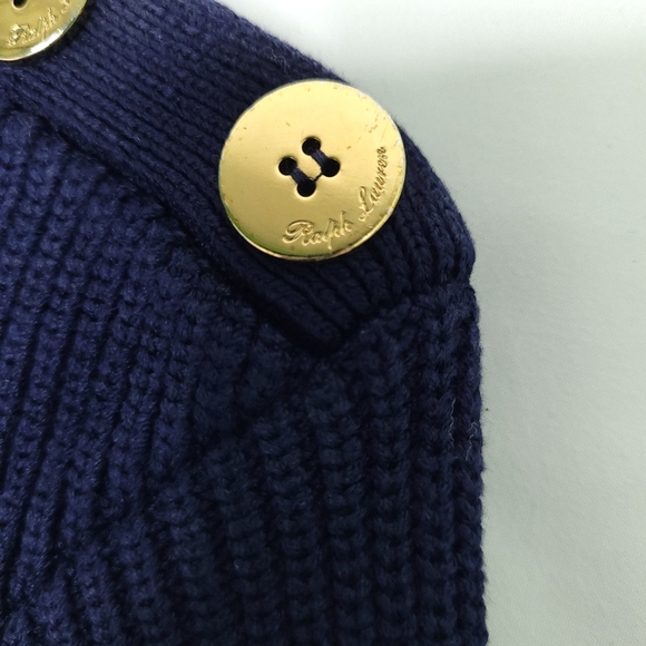 RALPH LAUREN Purple Label Silk Navy Ribbed Sweater Women's LARGE - Picture 4 of 16